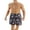 Dark Blue Father, variant on Family Father Son Summer Swimwear, Quick Drying Leaf Flower Print Shorts Bathing Suit