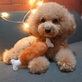 thumbnail image 3 of Bewildely Juguetes de peluche con forma de patas de carne de huesos dobles, patrón de rejilla suave, juguete para jugar con sonido de cachorro Animales de peluche y juguetes de peluche, 3 of 6