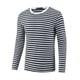 thumbnail image 5 of Camiseta de rayas INSPIRE CHIC Edición para hombres, cuello redondo, de manga larga, básica, talla 2XL, negra y gris, 5 of 6