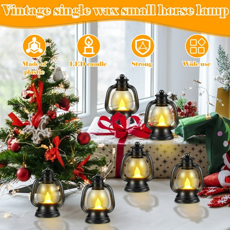 12pcs Halloween Mini Lantern Decorative With LED Candle Bulk 4 In Small  Hanging Lantern, Table Centerpiece Portable Vintage Lantern Ornament, For  West