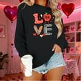 thumbnail image 7 of Itsame Valentine's Sweatshirt Womens Long Sleeve T-Shirts Loose Crew Neck Tops Black Size S, 7 of 7