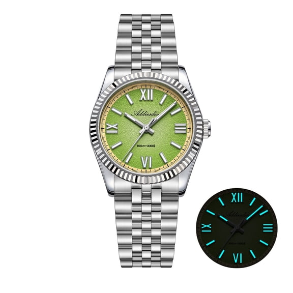 ADDIESDIVE Men's Watch, Analog Quartz Watch with Sapphire Crystal, 100m Water Resistant, Japanese Sweep Second Movement, Stainless Steel