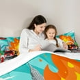 thumbnail image 5 of Homewish Fire Truck Firefighter Bedding Comforter Set,Construction Vehicles Twin Comforter Sets,Orange Cyan Red Bedding Set For Boys Kids,Ultra Soft Home Decor,2-Piece, 5 of 8