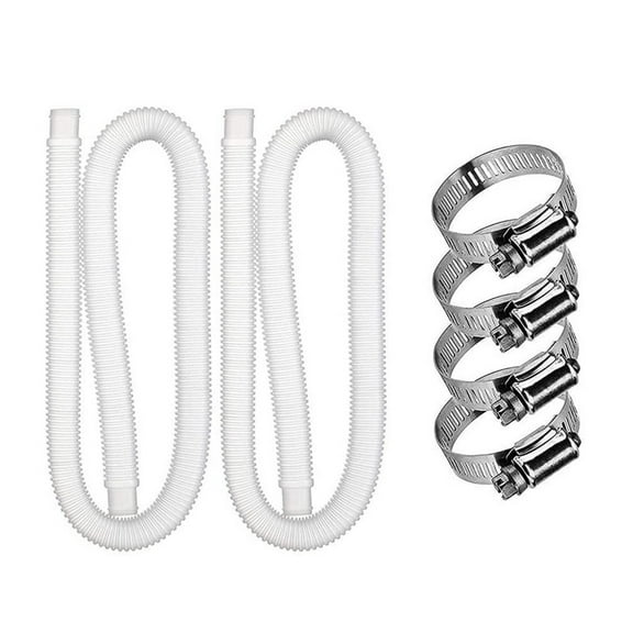 Replacement Hose For Above Ground Pools[set Of 2], 1.25" Diameter Accessory Pool Pump Replacement Hose 59” Long-Filter Pump Hose For Pump Models #607 #637.Bundled With 4 Metal Clamps