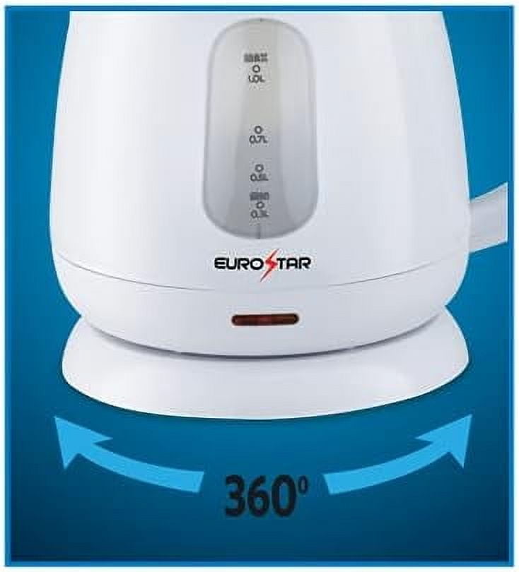 EUROSTAR EKP102WH 1.0L Plastic Electric Kettle, White