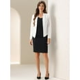 thumbnail image 3 of DARING DIVA Women's Notch Collar Long Sleeve Business Casual Open Front Blazer M White, 3 of 6