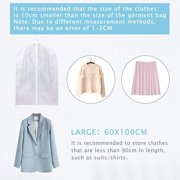 MaPinKa Large Clear Garment Bags 5-Pack - Moth-Proof Hanging Storage Covers for Travel, Dresses & Suits, Heavy-Duty Waterproof Fabric (40x24)