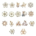 thumbnail image 3 of 2 Pieces Hairpin Headdress Flat Back Non-perforated Design Shiny Rhinestones Beautiful Pearl Flower Buckle for Dancing Party Type 6, 3 of 7