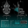 thumbnail image 5 of Soontrans Gaming Chair with Footrest and Ergonomic Massage Lumbar Pillow PU Leather Office Chair, Gray, 5 of 9