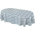thumbnail image 3 of Oval Tablecloth Blue Modern Geometric Oval Tablecloth, Blue Oval Tablecloth, Print Tablecloth, Fabric Indoor/Outdoor Waterproof Wrinkle Free Durable Blue Tablecloth for Oval Tables 60 X 84 in, 3 of 6