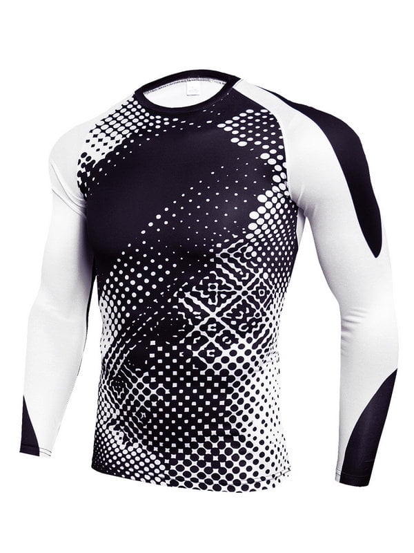 HCgsss Men's Casual Sporty Multicolor Long Sleeve Compression Tops ...