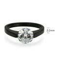 thumbnail image 5 of Womens Light Black Ring Anillo Para Mujer Stainless Steel Ring with AAA Grade CZ in Clear Bianca, 5 of 5