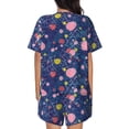 thumbnail image 4 of Womens Pajama Sets With Pocket, Abstract circles bubbles pebbles stones Lounge Sets Short Sleeve Sleepwear PJ Sets for Women, 4 of 6