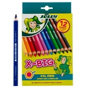 Jolly Jumbo colored pencils, Set of 12, Perfect for Special Needs, Art Therapy, Pre-School and Early Learners, Multicolor