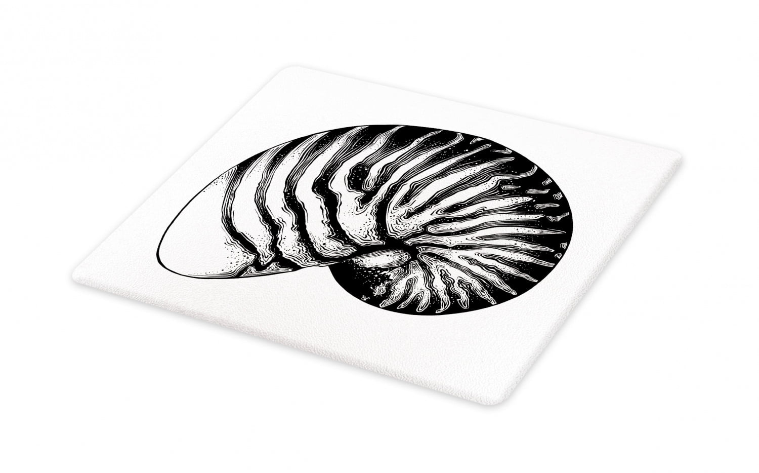 Vintage Nautical Tattoo Cutting Board Detailed Vintage Sketch Of Nautilus Shell Plain Background Decorative Tempered Glass Cutting And Serving Board In 3 Sizes By Ambesonne Walmart Com