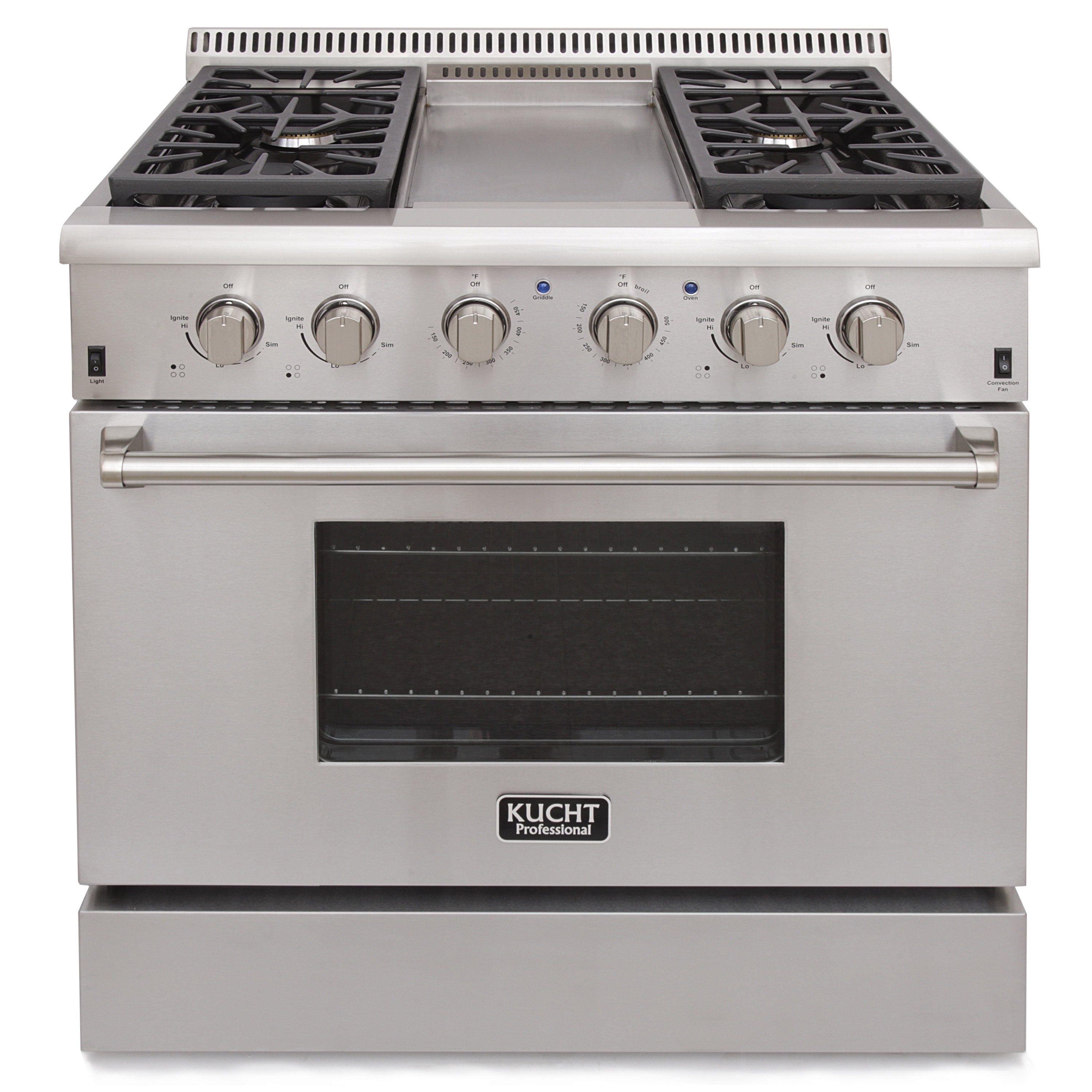 KUCHT Professional 36 in. 5.2 cu. ft. LP Gas Range with Sealed Burners