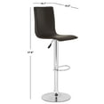 thumbnail image 3 of SAFAVIEH Magda Chrome Steel Swivel Barstool, Brown, 3 of 6
