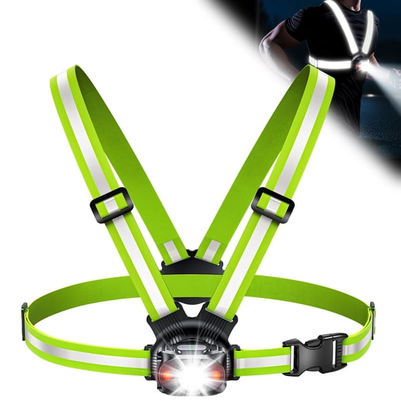 Luces para correr ISEYOU de 500 lúmenes con chaleco reflectante e IPX4