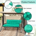 thumbnail image 3 of SDJPOI 2-3 Seater Porch Swing Replacement Cushion, Thicken 4" Waterproof Outdoor Bench Cushions with Backrest for Outdoor Furniture ( lake blue，70in*40in）, 3 of 6