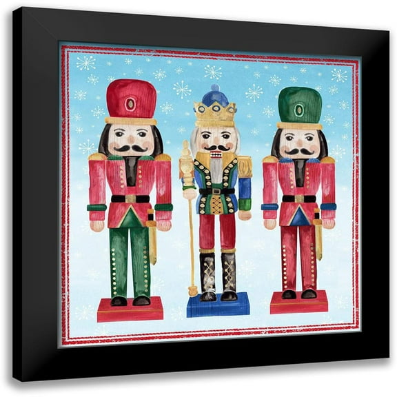 PI Studio 12x12 Black Modern Framed Museum Art Print Titled - Three Nutcrackers II