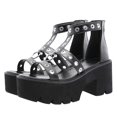 thumbnail image 1 of Chic Hollow Out Metal Ring Sandals Size 8 Anti Slip 1 Pair, 1 of 3