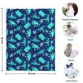 thumbnail image 4 of DarkBlue Cartoon Dinosaurs Palms Pattern Blanket,Comfortable Soft Flannel Throw Blanket,All Season,Warm Lightweight Blankets for Sofa Bed Couch Living Room Chair,30"x40", 4 of 4