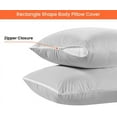 thumbnail image 5 of CCNY 1 Pc Body Pillow Case with Zipper Clouser Light Grey 21x56" Inch Solid 1000 TC 100% Egyptian Cotton Body Pillow Cover, 5 of 7