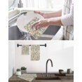 thumbnail image 5 of Teal Orange Eucalyptus Kitchen Dish Towels for Drying Dishes Set of 2, Spring Botanical Leaves Waffle Weave Microfiber Hand Tea Bathroom Towels Quick Dry & Absorbent Towel 15.7x23.6, 5 of 7