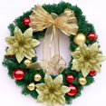 thumbnail image 2 of 12-Pack Artificial Glitter Poinsettia, Flower Sticks, Christmas Flower Ornaments, Floral Stems, Picks, Branches, Xmas Tree Decorations for Holiday, Party, Wedding, 5.12-inch, Gold, 2 of 6