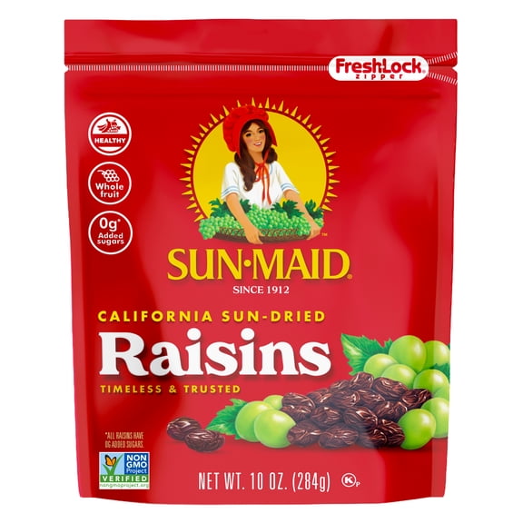 Sun-Maid California Sun-Dried Raisins, 10 oz Resealable Bag