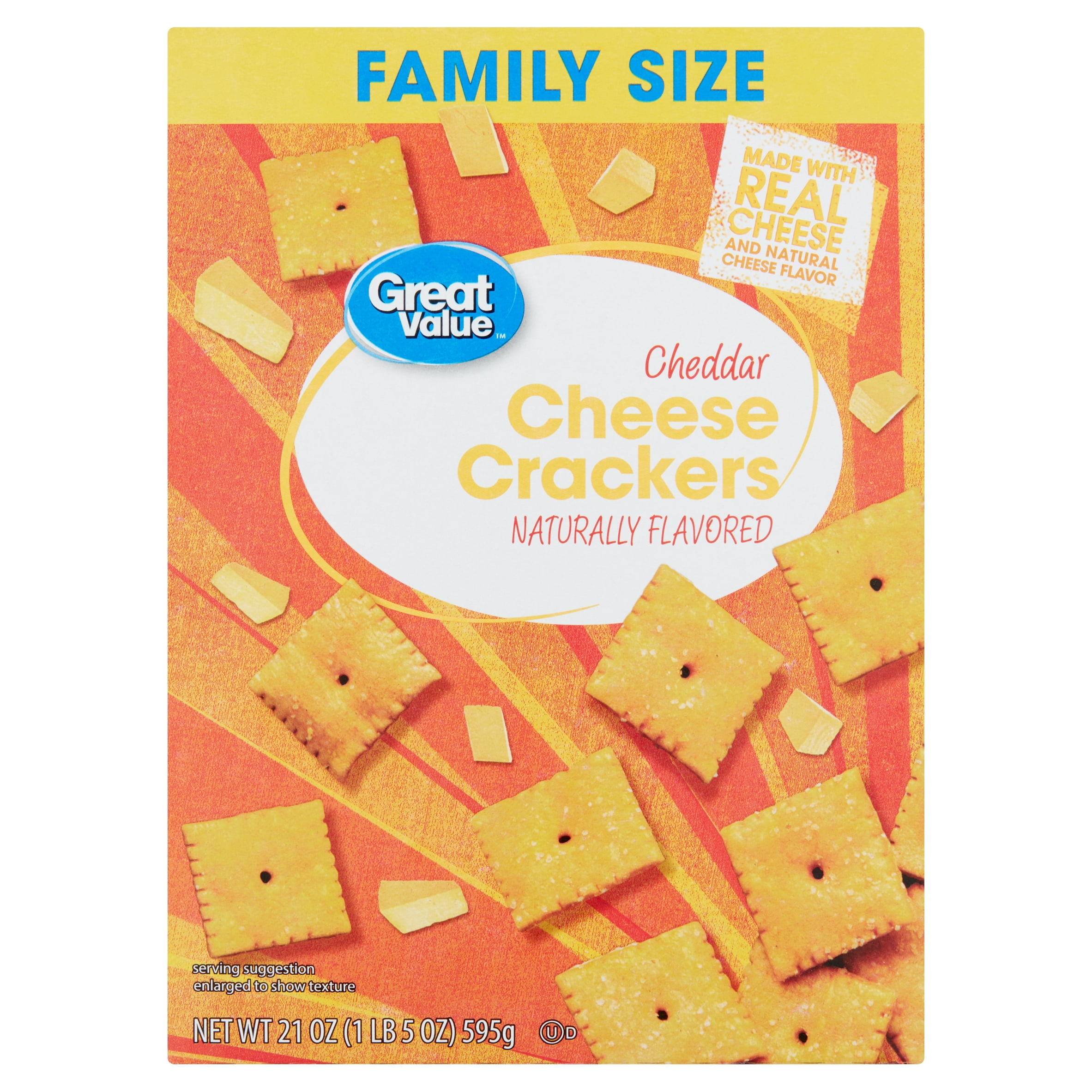 Great Value Cheddar Cheese Baked Snack Crackers 21 Oz Walmart
