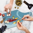thumbnail image 4 of Smoke Cutting Board, Pilot Travelling in Sky with a Vintage Plane Leaving Heart Shape Trails, Decorative Tempered Glass Cutting and Serving Board, in 3 Sizes, by Ambesonne, 4 of 5