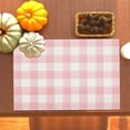 thumbnail image 5 of Watercolor Pink White Buffalo Check Plaid Placemats Set of 4 Pink Gingham Table Mats Farmhouse Spring Easter Home Table Decorations-12×18'''', 5 of 6