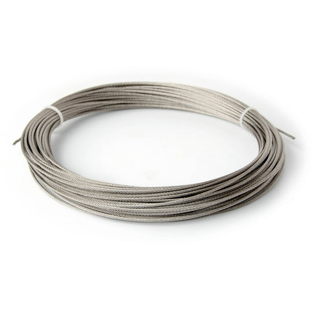 Galvanized Aircraft Cable Wire Rope - 1/16 Inch, 7x7 Strand, Heavy Duty For DIY, Marine, Railing & Outdoor Projects