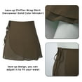 thumbnail image 6 of iEFiEL Womens Chiffon Lace-up Wrap Skirt Ballet Lyrical Dancewear Summer Solid Color Dance Training Miniskirt Light Brown M, 6 of 7