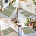 thumbnail image 5 of Cream Grain Line Washable Small Entryway Area Rugs 2'x3', Sage Green Woven Canvas Style Romantic Country Washable Throw Rug Non-Slip Sturdy Edge Binding Carpet for Front Door Floor Room Entry, 5 of 9