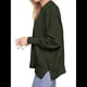 thumbnail image 2 of Suéteres de Murciélago Extragrandes para Mujer, Conjuntos de Otoño 2025, Suéteres de Cuello Redondo de Punto con Abertura Lateral, Tops de Moda. Verde M, 2 of 9
