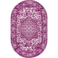 thumbnail image 1 of Unique Loom Tapis de Bordure Richemond 5' x 8' Ovale Violet/ivoire, 1 of 1