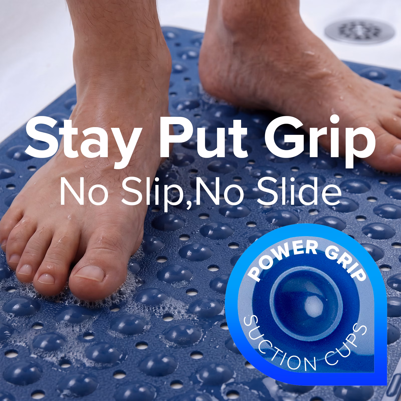 thumbnail image 3 of SlipX Solutions Bathtub Mat Non Slip 39 x 16, Extra Long Bathroom Shower Mat, Suction Cups, 3 of 8