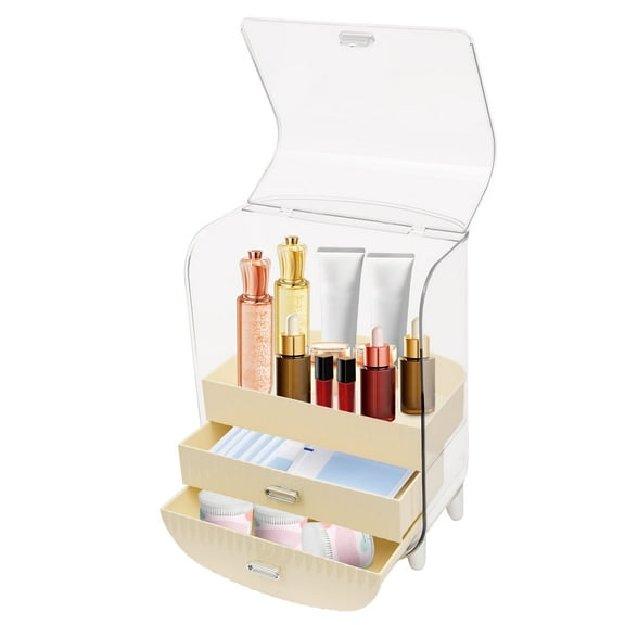 Dwellnix Makeup Organizer Large Makeup Organizer Cosmetics Skincare Lid and Drawers