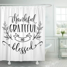 Cynlon Family Grateful Thankful Blessed Rustic Script Inspiration Burlap Neutral Bathroom Decor Bath Shower Curtain 60x72 Inch Walmart Com Walmart Com