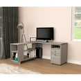 thumbnail image 2 of Inval Bureau d'Ordinateur Réversible en Bois Manufacturé en Forme de L America Gris, 2 of 9