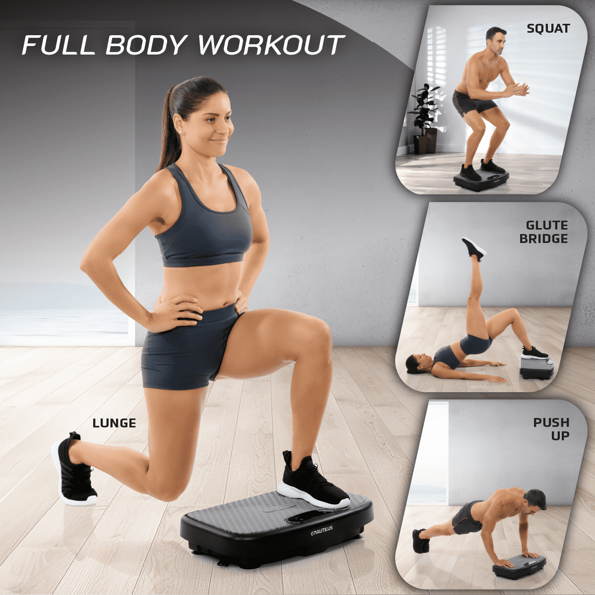 Nautilus Vibratone Pro Vibration Plate Full Body Fitness and Exercise Platform - Muscle Strength, Circulation