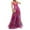 #022 Hot Pink, variant on Women's Floral Tulle Wedding Guest Dress Spaghetti Straps V Neck A Line Formal Colorful Cocktail Maxi Dresses Yellow S