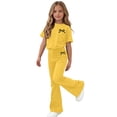 thumbnail image 7 of akafmk Fashion Girls Summer Outfits Round Neck Short Sleeve Tshirts Flare Pants Casual Outdoor Vacation Matching Sets 5-15 Years, 7 of 7