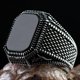 thumbnail image 1 of Anillo turco hecho a mano para hombres, anillos de circón negro con patrón de águila Vintage, Punk, joyería musulmana religiosa islámica de moda, nuevo, 2022, 1 of 4