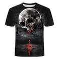 thumbnail image 1 of 3D Graphic Skull T-Shirts for Men Funny Printed Short Sleeve Tee Shirts Skull Short Sleeve Tees, 1 of 2