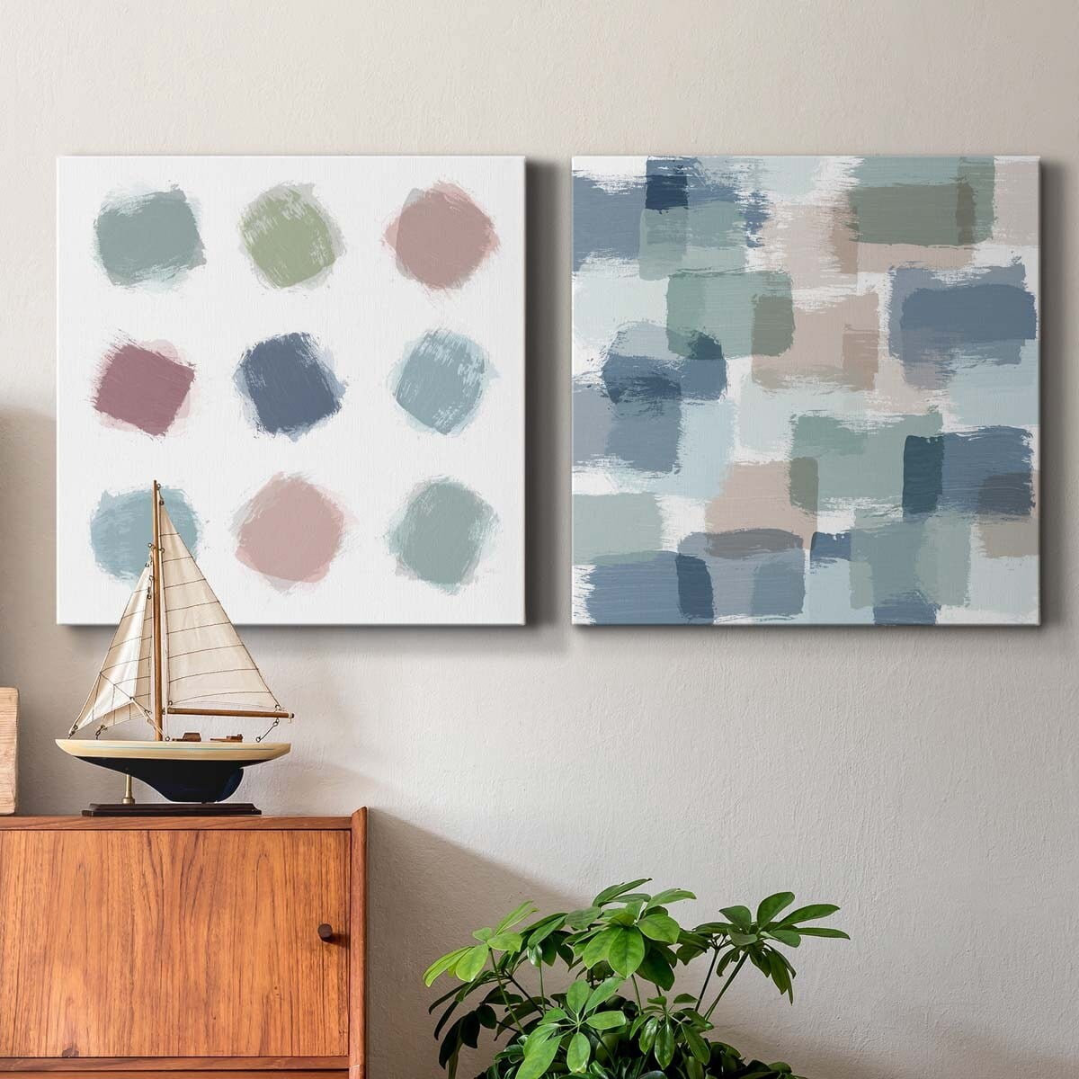 Sunflower Summer I - Premium Gallery Wrapped Canvas - Ready to Hang Set of 2 - 24 x 24 Each