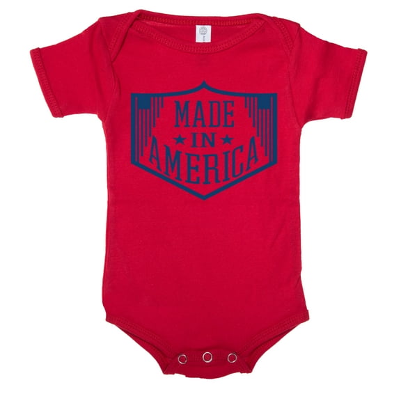 Made in America Baby one piece, Baby 4th of July T-shirt Baby Romper - Red CA165PATRIOT S11 3-6