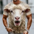 thumbnail image 2 of LILIYA Mens Cow Graphic T Shirt Geometric Printed Crew Neck Short Sleeve Casual Streetwear Fashion Tee Lightweight Daily Outfit Top, 2 of 4
